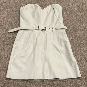 Olivaceous Cream Strapless Dress with Belt (junior size medium)